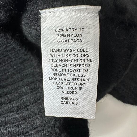 Leith Ribbed Turtle Neck Drop Shoulder Sweater Black Women Small NWT Boxy - Picture 8 of 8